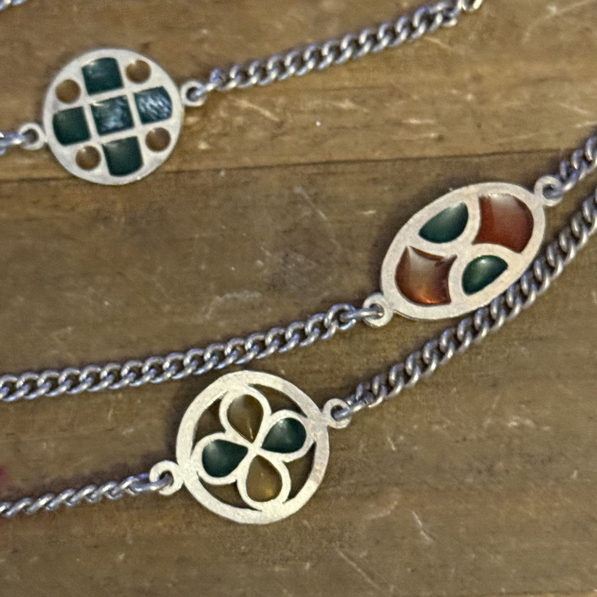 Vintage Vintage 925 sterling station stained glass necklace Size ONE SIZE - 4 Thumbnail