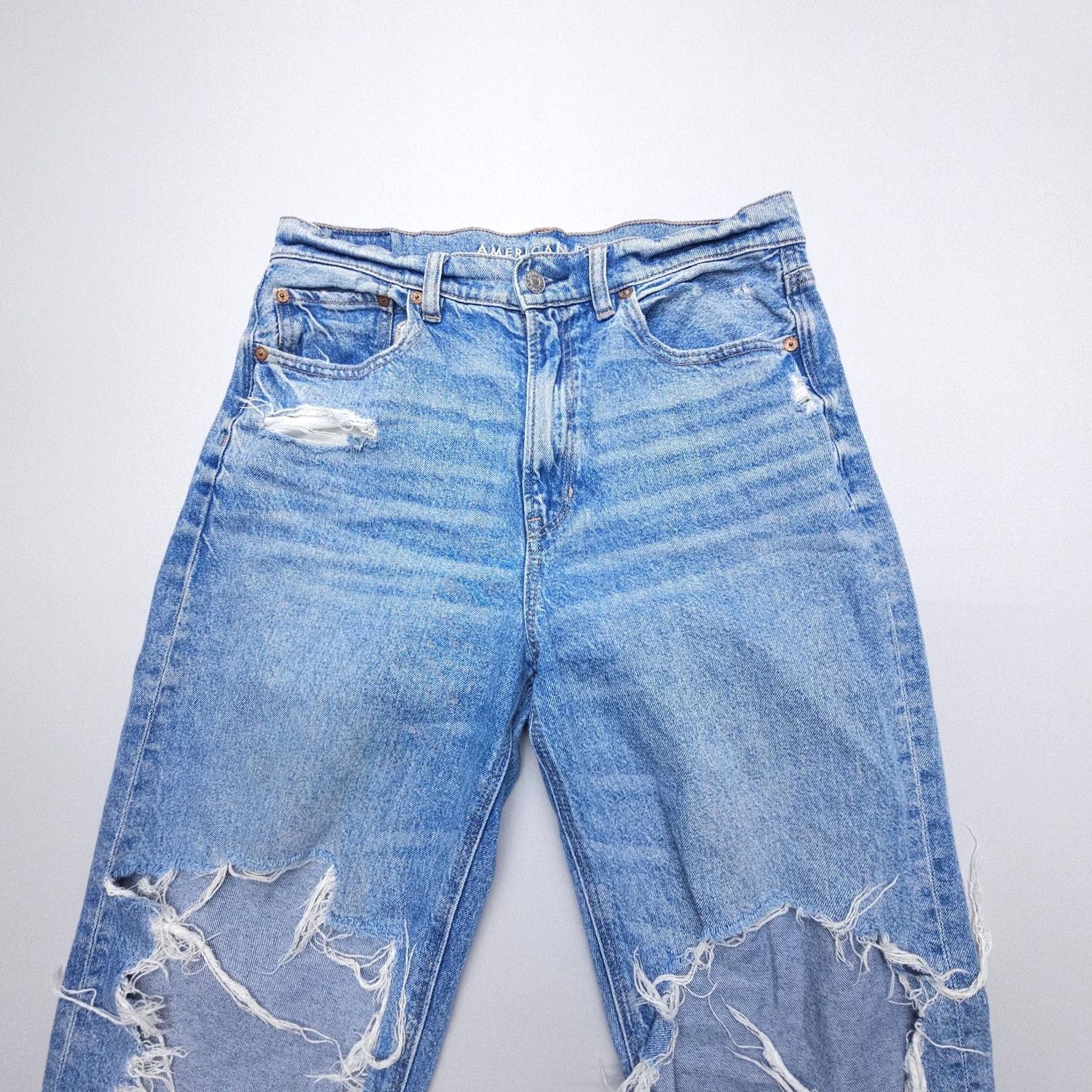 American Eagle Outfitters American Eagle Jeans Blue Size 8 Highest Rise Baggy Straight Denim Women 90s Size 30" / US 8 / IT 44 - 5 Thumbnail