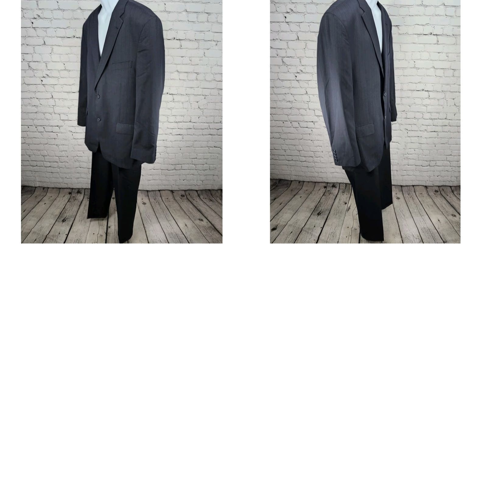 Haggar Haggar Navy Suit Up System 2 Piece Set Notch Jacket 2-Button Single-Vented Full Back Striped 46L 36x32 Mens Wirh Size 46R - 10 Thumbnail