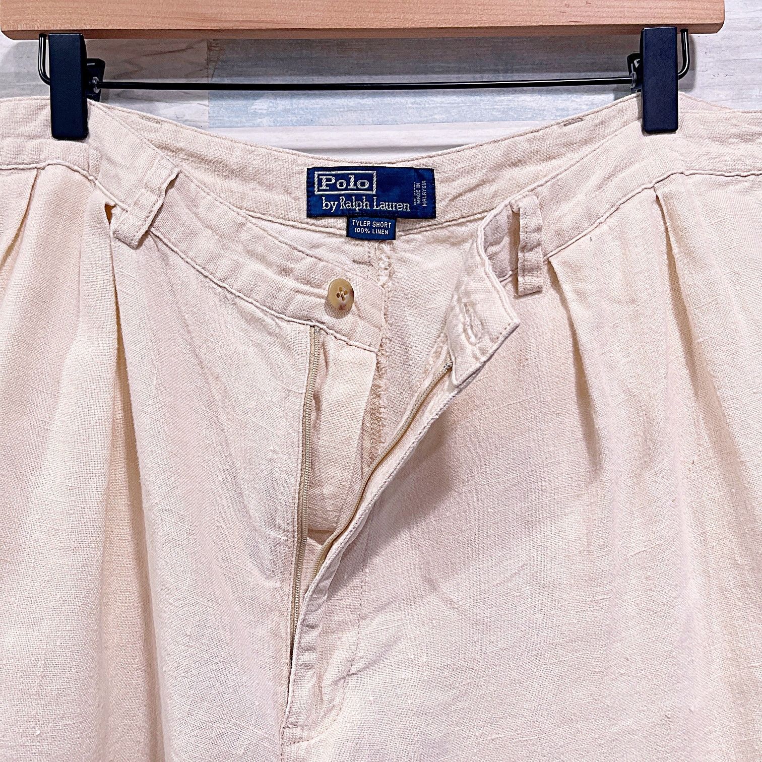 Polo Ralph Lauren POLO Ralph Lauren Linen Tyler Shorts Beige Pleated Mens 38 Size US 38 / EU 54 - 3 Thumbnail