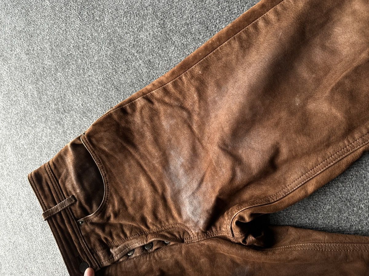 Other 🚨GRAIL MEN LEATHER PANTS Y2K WESTERN MOTORCYCLE Size US 32 / EU 48 - 7 Thumbnail