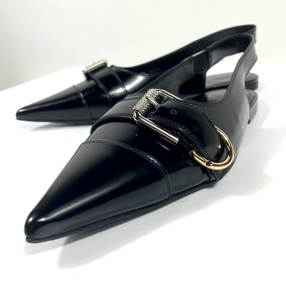Givenchy Givenchy Voyou Pointed Toe Slingback Ballet Flat Black 39.5 Size US 8.5 / IT 38.5 - 4 Thumbnail