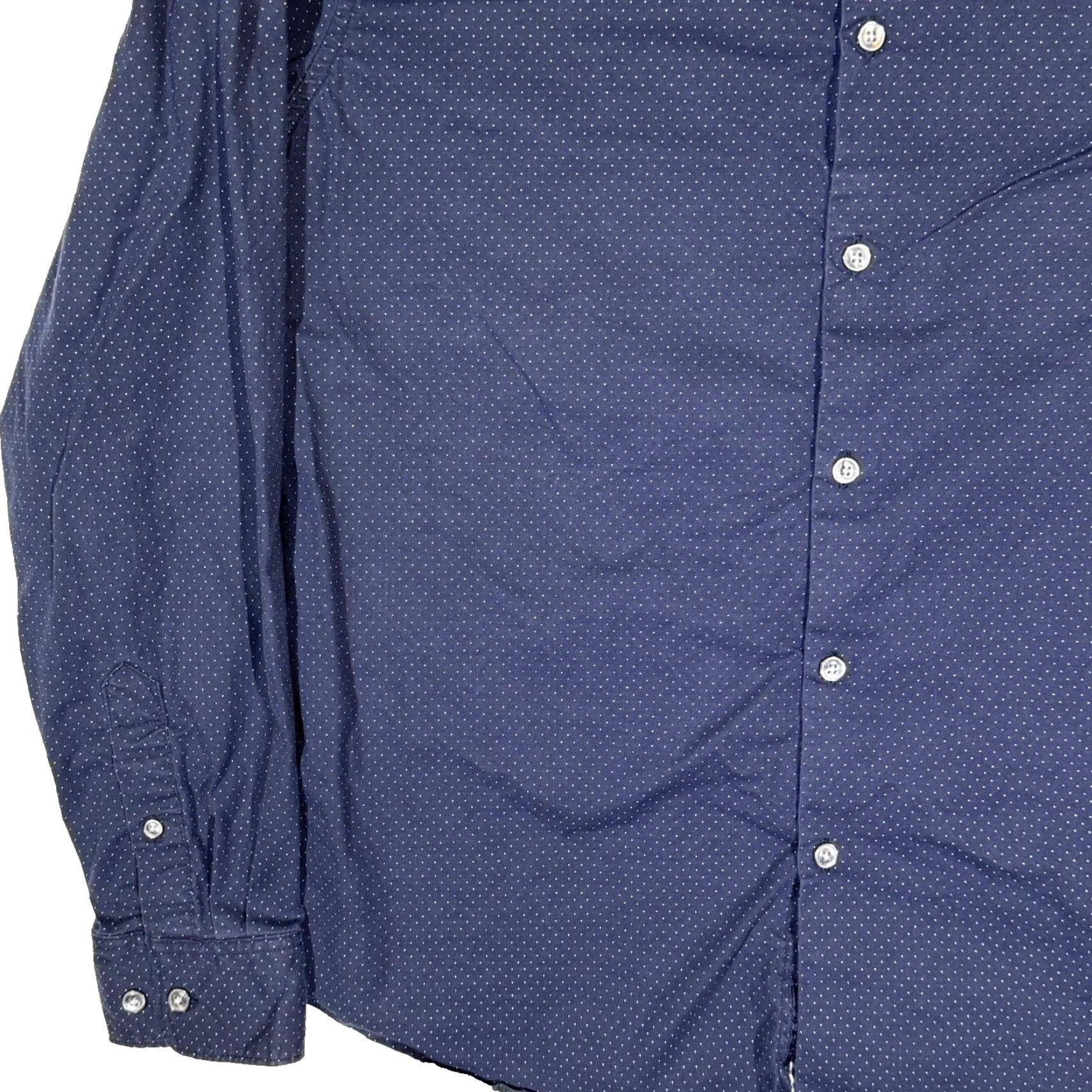 Vintage Cactus Man Shirt Navy Polka Dot Slim Button-Up L Adult Mens Size US L / EU 52-54 / 3 - 3 Thumbnail