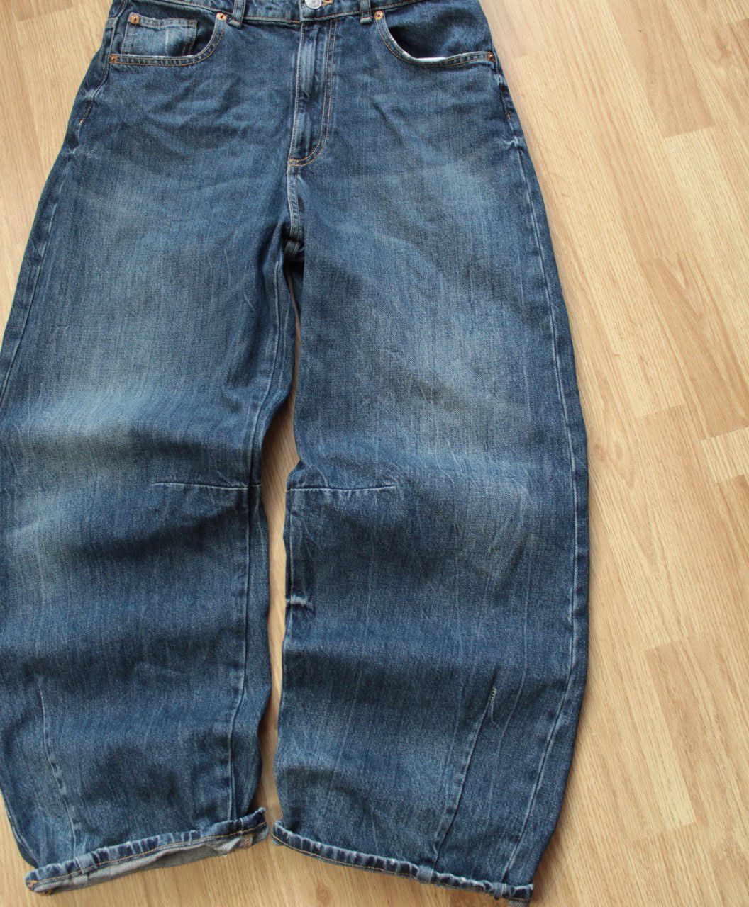 Zara 🔥 Zara Crazy Baggy Wide Denim Pants Jeans Trousers Y2K Rare Size US 31 - 3 Thumbnail