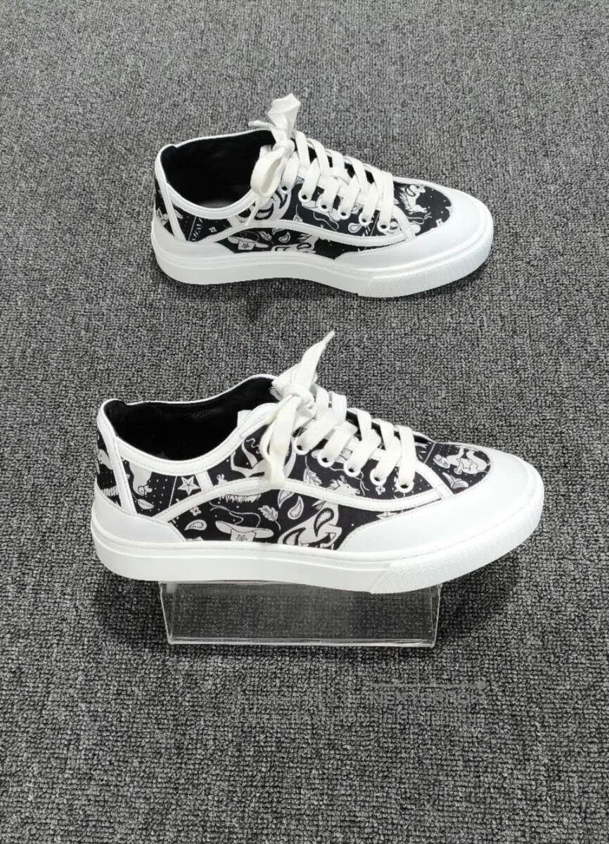 Hermes Hermes Get Black White Printed Sneakers. Size US 5 / IT 35 - 3 Thumbnail