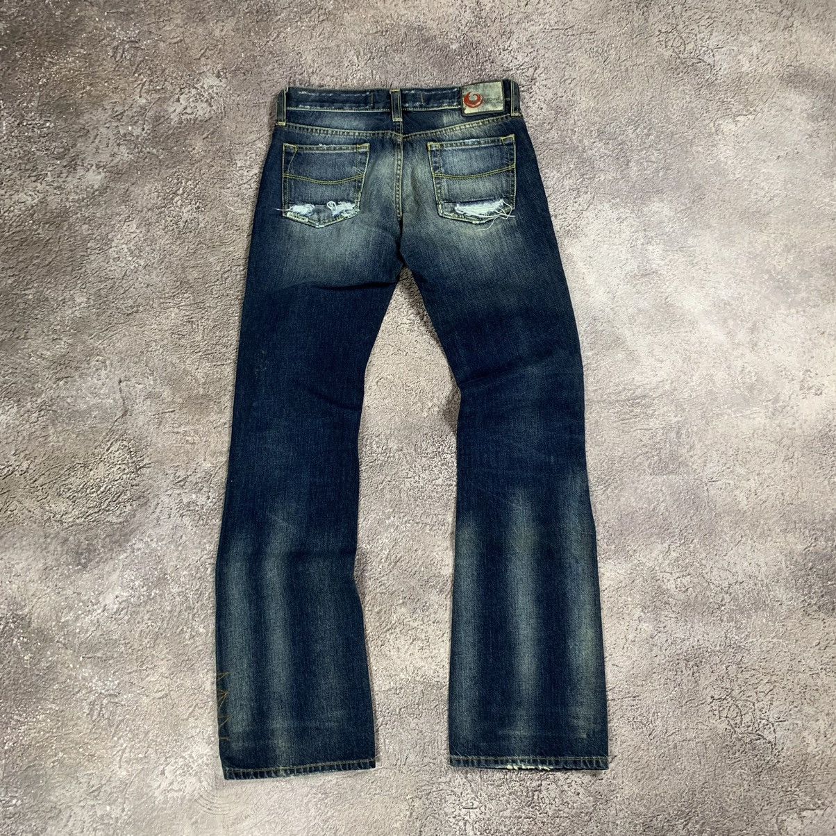 Vintage Vintage Y2K Distressed Flared Jeans Low Rise Grunge Slim 28 Size 28" / US 6 / IT 42 - 6 Thumbnail