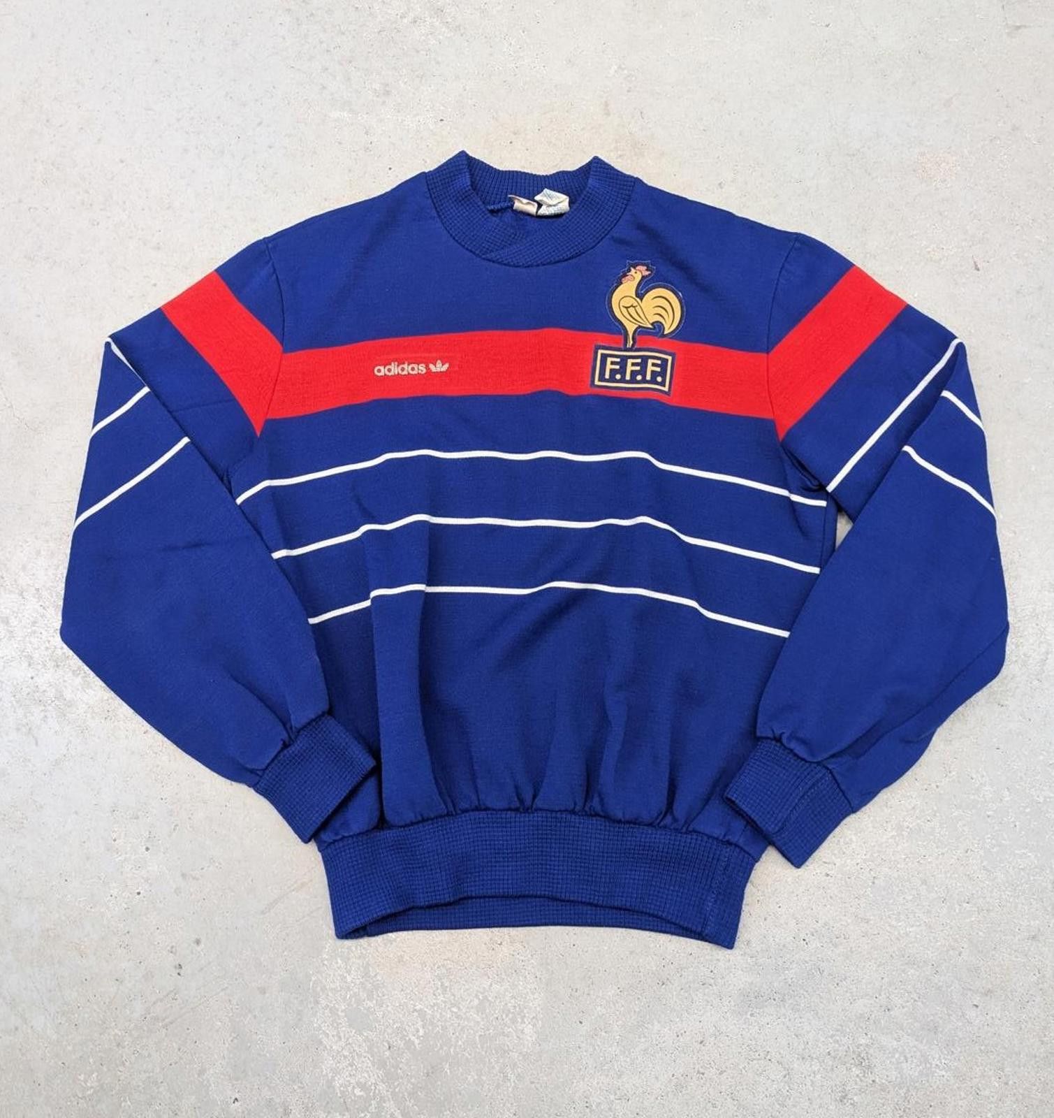Adidas Vintage 80s France National Team FFF Adidas Sweater Size US S / EU 44-46 / 1 - 1 Thumbnail