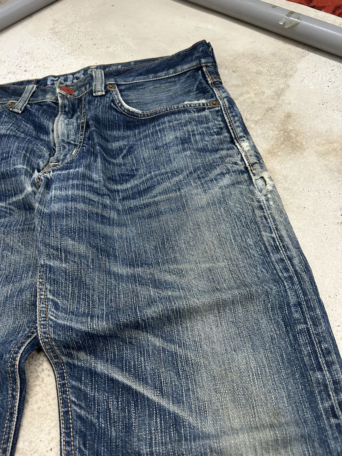 Le Grande Bleu (L.G.B.) Vintage Edwin Japan 503 Blue Trip Slim Whisker Washed Size US 32 / EU 48 - 11 Thumbnail