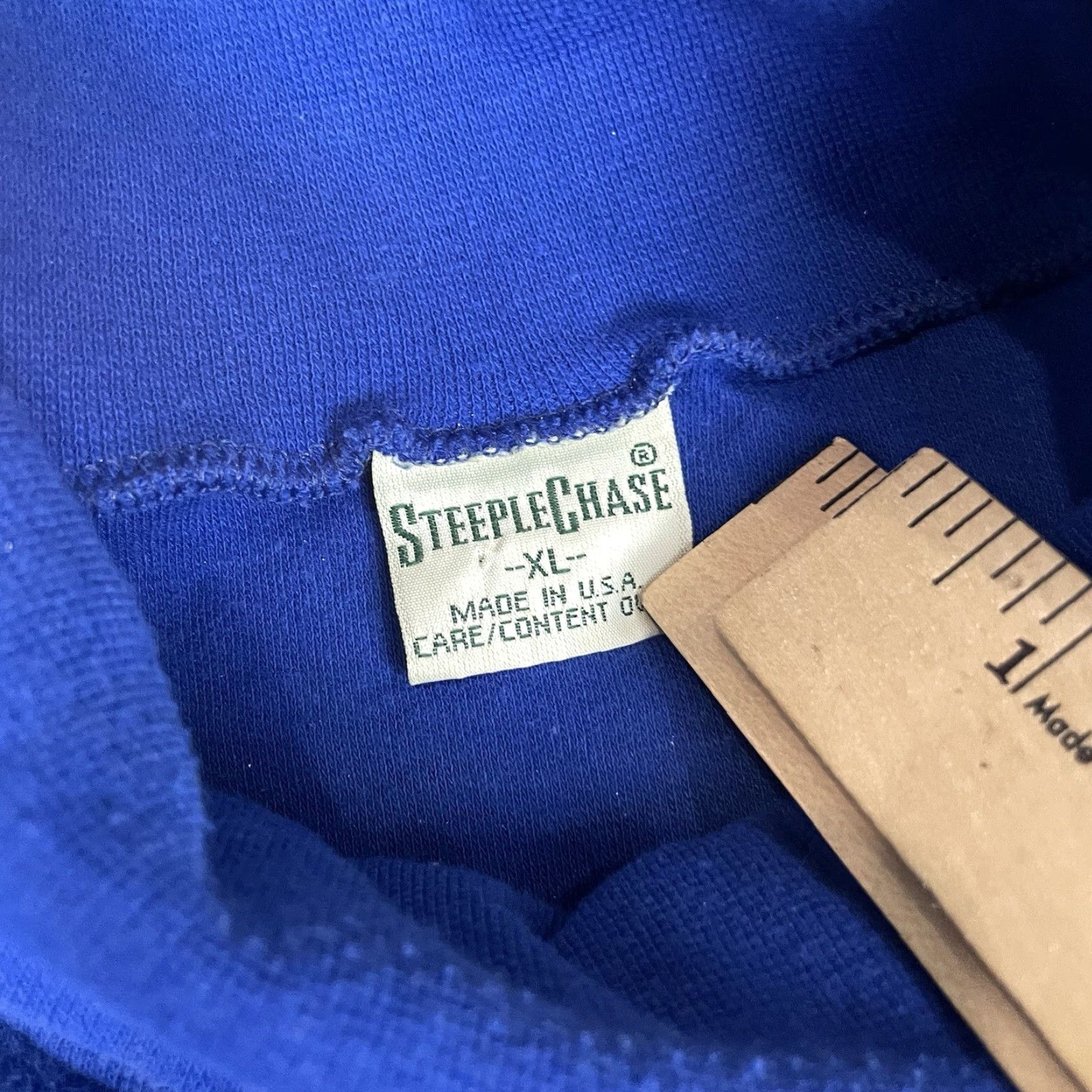 Vintage VINTAGE Steeple Chase T Shirt Adult XL Blue 80s 90s Turtleneck USA Made 50/50 Size US XL / EU 56 / 4 - 4 Thumbnail