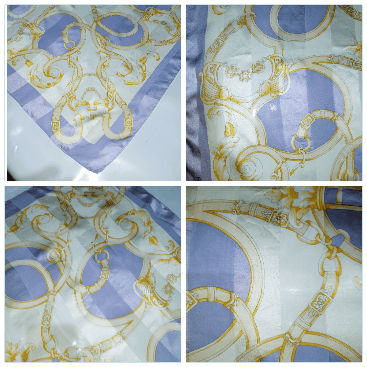 Balenciaga BALENCIAGA PARIS Victorian Purple Gold Silk Scarf Size ONE SIZE - 10 Thumbnail