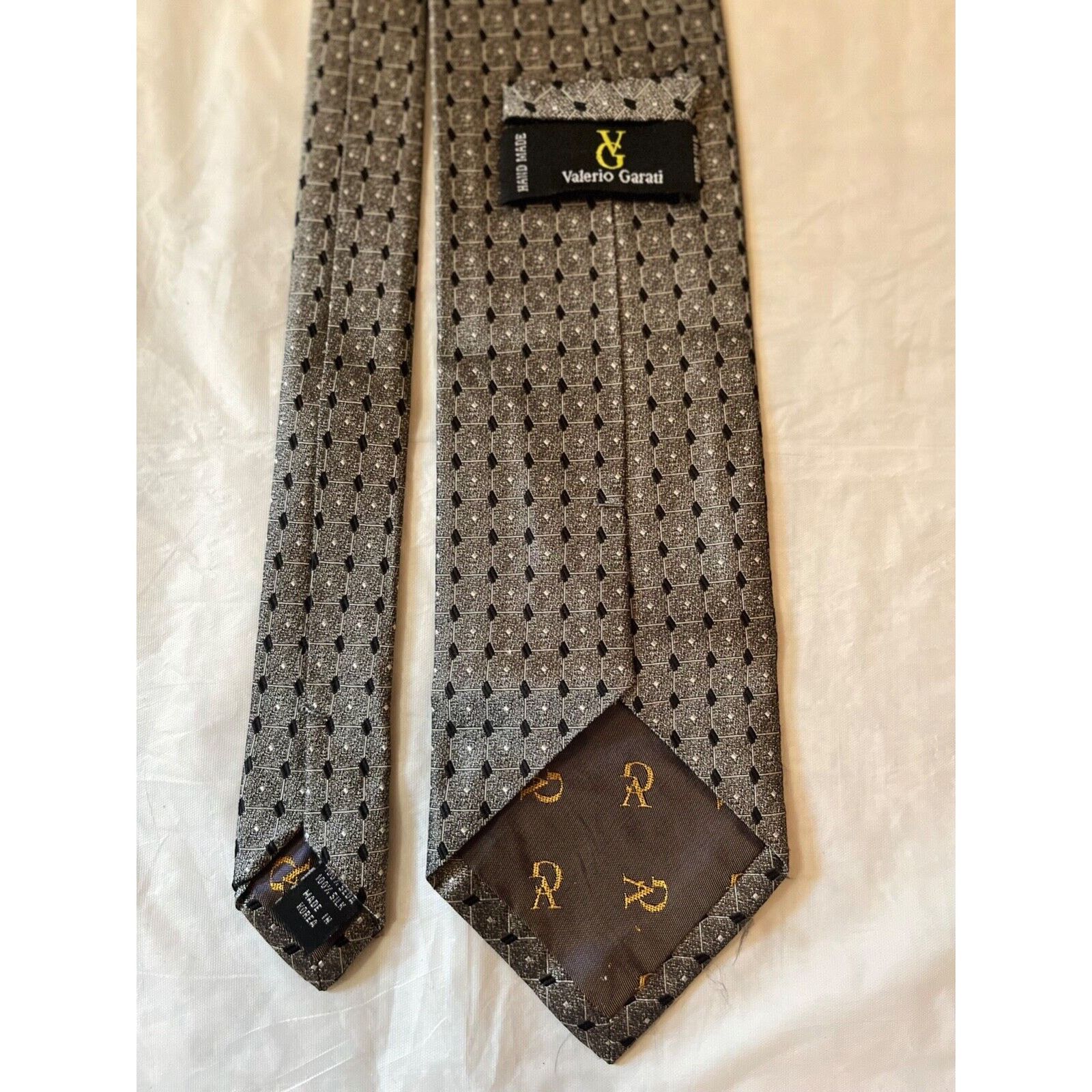 Other Valerio Garati Silk Tie ~ Gray & Black ~ Necktie Size ONE SIZE - 6 Thumbnail