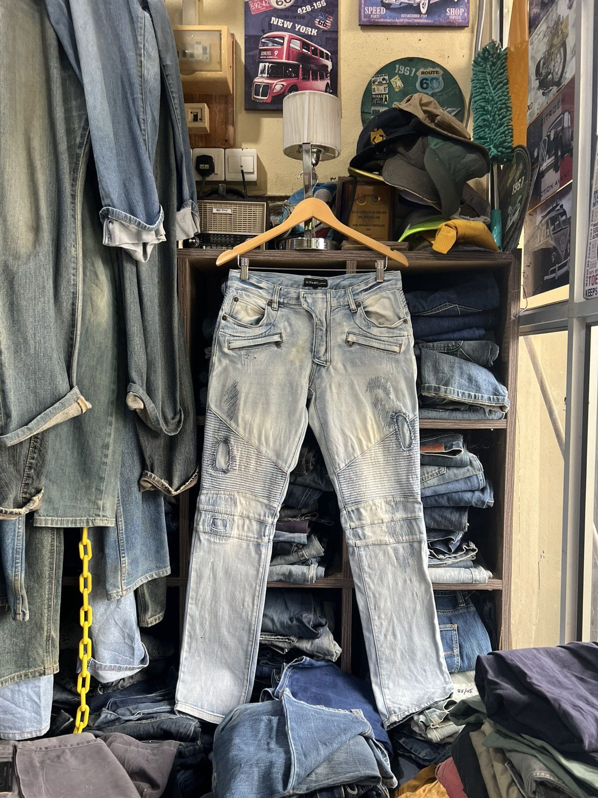 In The Attic 🔥Rare In The Attic Homme Biker Denim Size US 33 - 1 Thumbnail