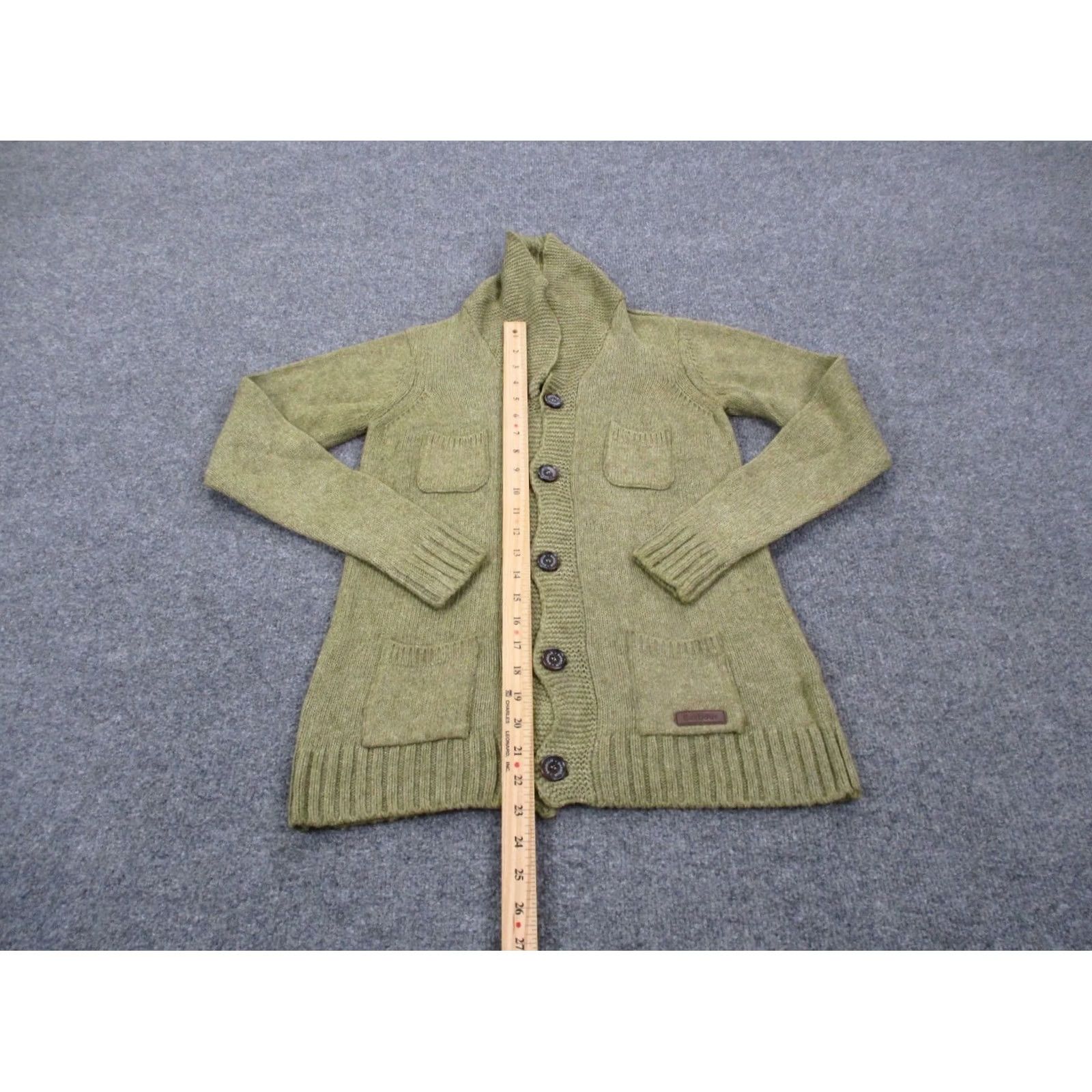 Barbour Barbour Sweater Womens 10 11 Green Viscose Cashmere Cowl Neck Fisherman Cable-Knit Cardigan Lounge Casual Mens? No genders specified Size L / US 10 / IT 46 - 3 Thumbnail
