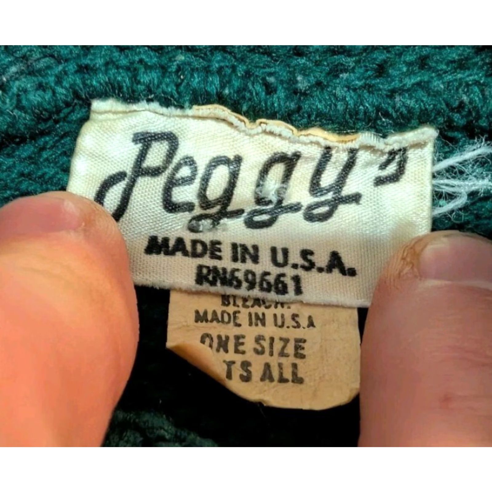 Vintage VINTAGE Peggy's Womens Acrylic Sweater Rollneck Shoulder Pads 3D Knit Green USA Made L/XL 1980s Mens Womens Size L / US 10 / IT 46 - 6 Thumbnail