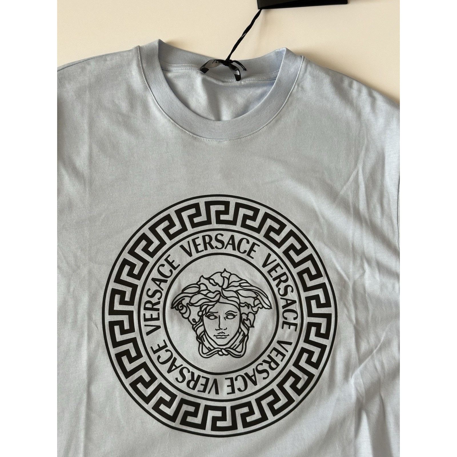 Versace Versace Medusa Print Light Blue Jersey T-Shirt L 1011861 Size US L / EU 52-54 / 3 - 9 Thumbnail