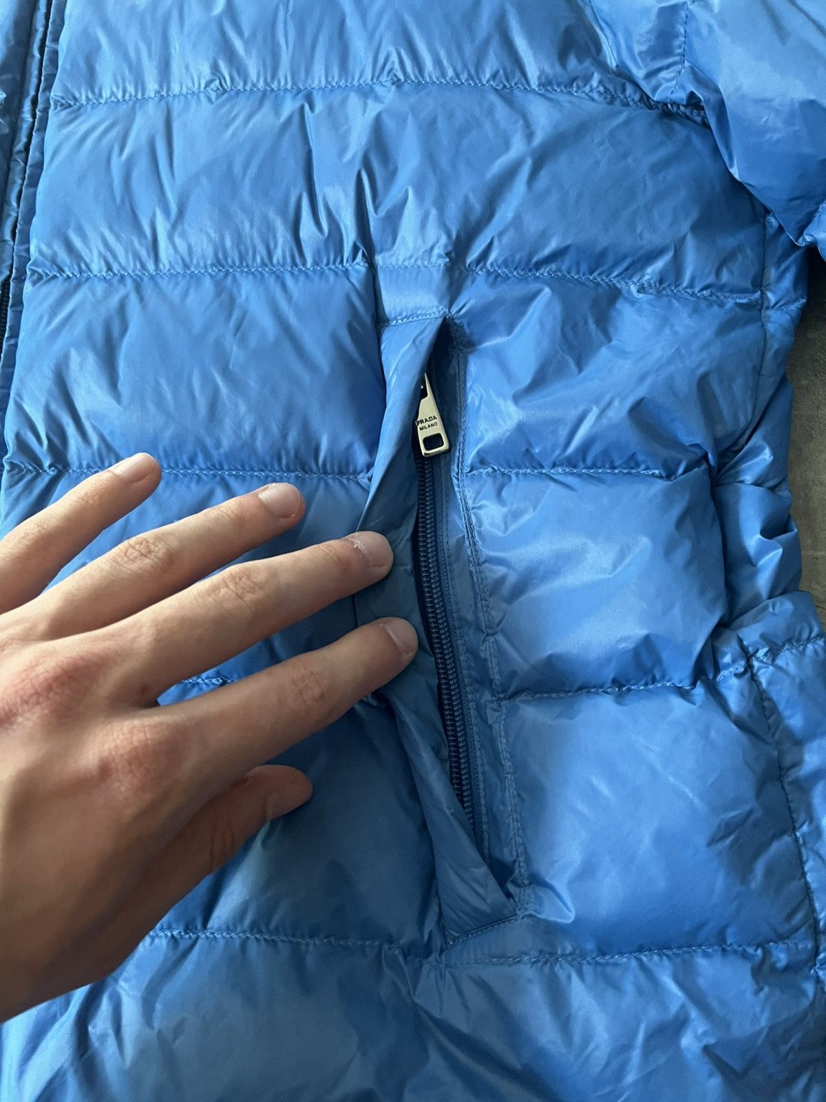 Prada Prada blue light puffer jacket logo rare Size US M / EU 48-50 / 2 - 12 Thumbnail
