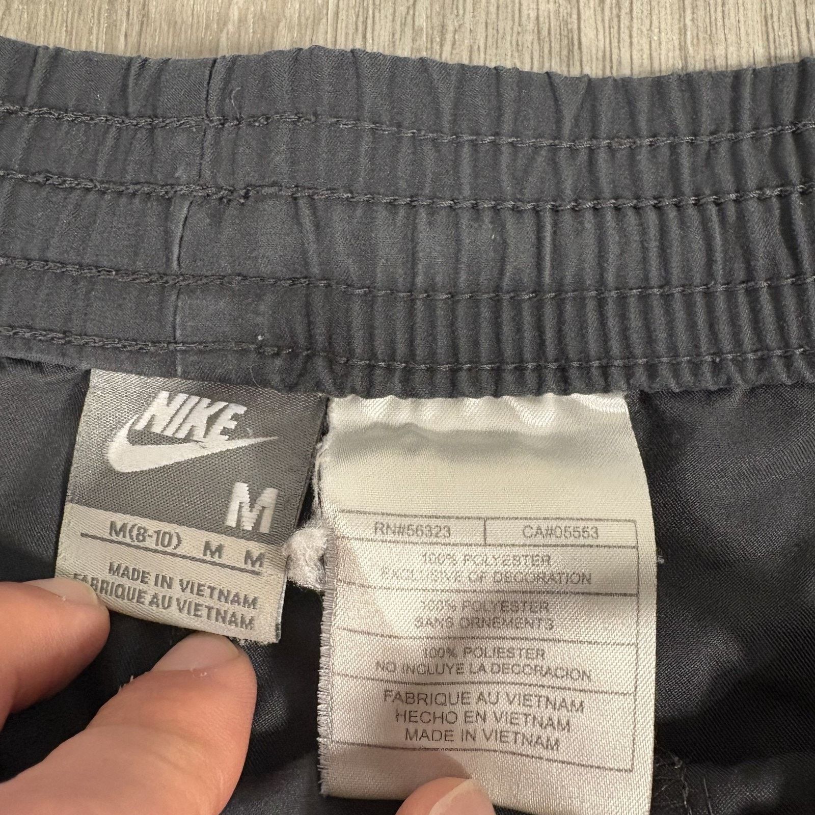 Nike Nike Women's Track Pants Black White Side Stripe Pockets M Size 29" - 3 Thumbnail