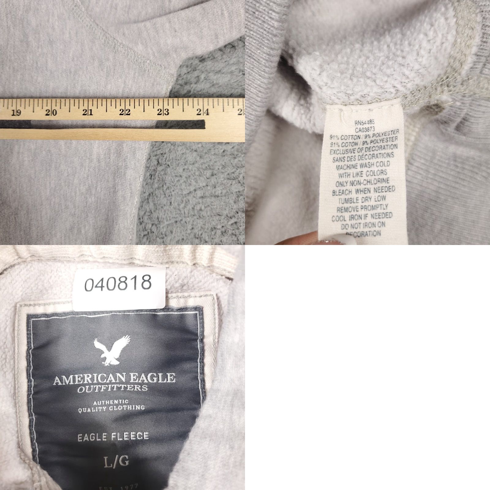 American Eagle Outfitters American Eagle Hoodie Mens Large Gray Casual Pullover Sweatshirt Size US L / EU 52-54 / 3 - 8 Thumbnail