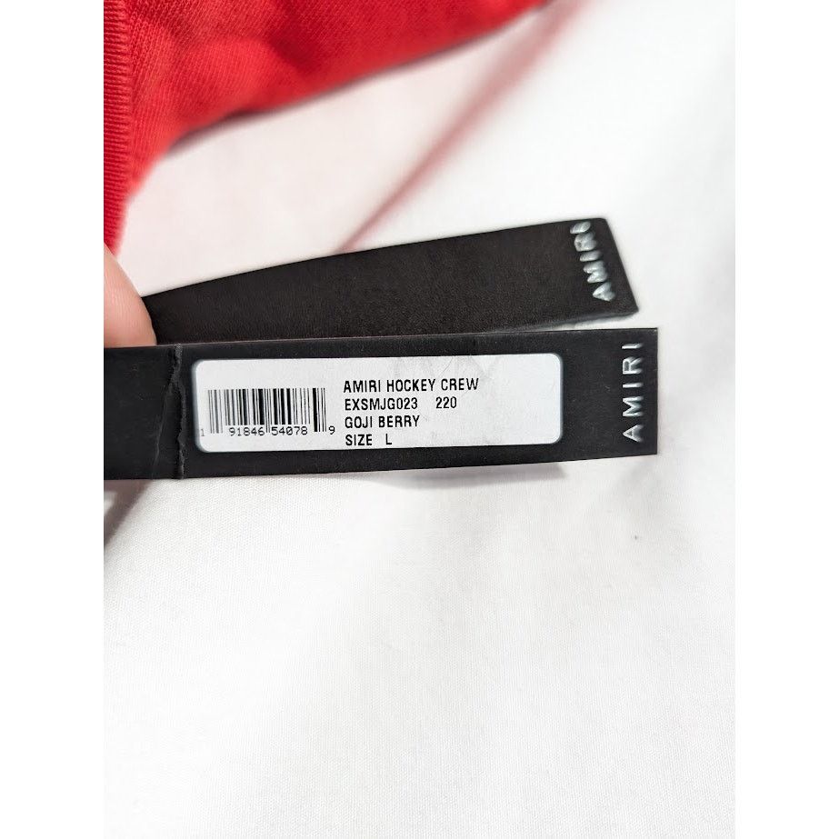 Amiri o1rshd1 Amiri Hockey Crewneck Sweatshirt in Goji Berry Size US L / EU 52-54 / 3 - 18 Thumbnail