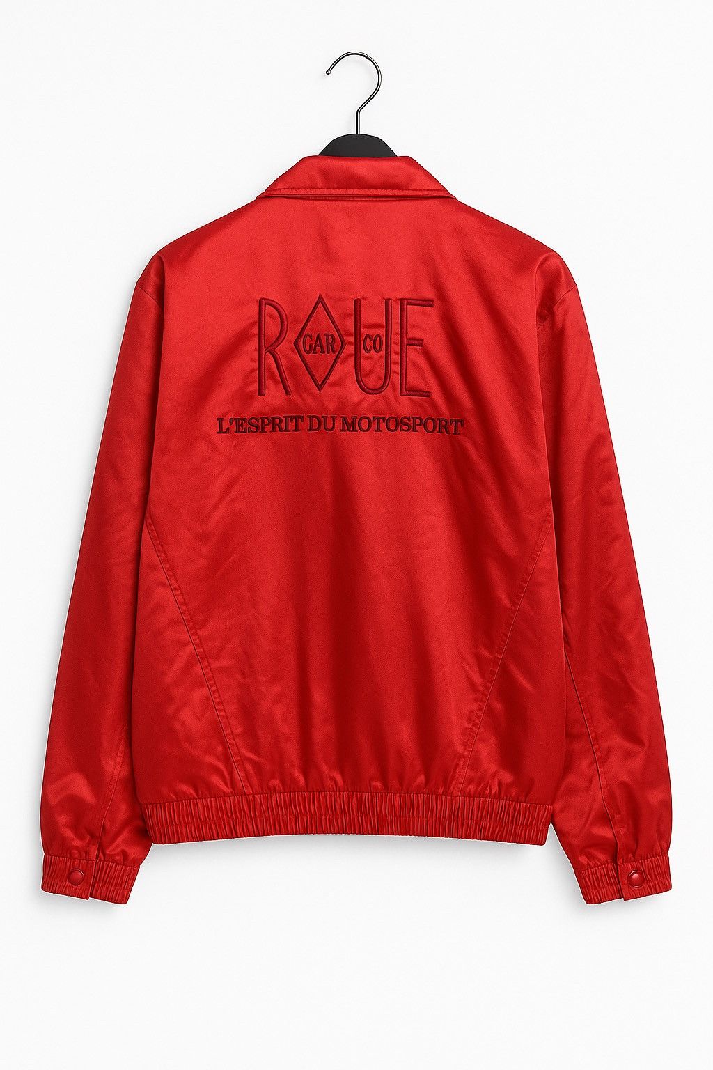 Vintage Vintage ROUE Garcon Red Satin Jacket – Motorsport Style Size US XL / EU 56 / 4 - 1 Thumbnail