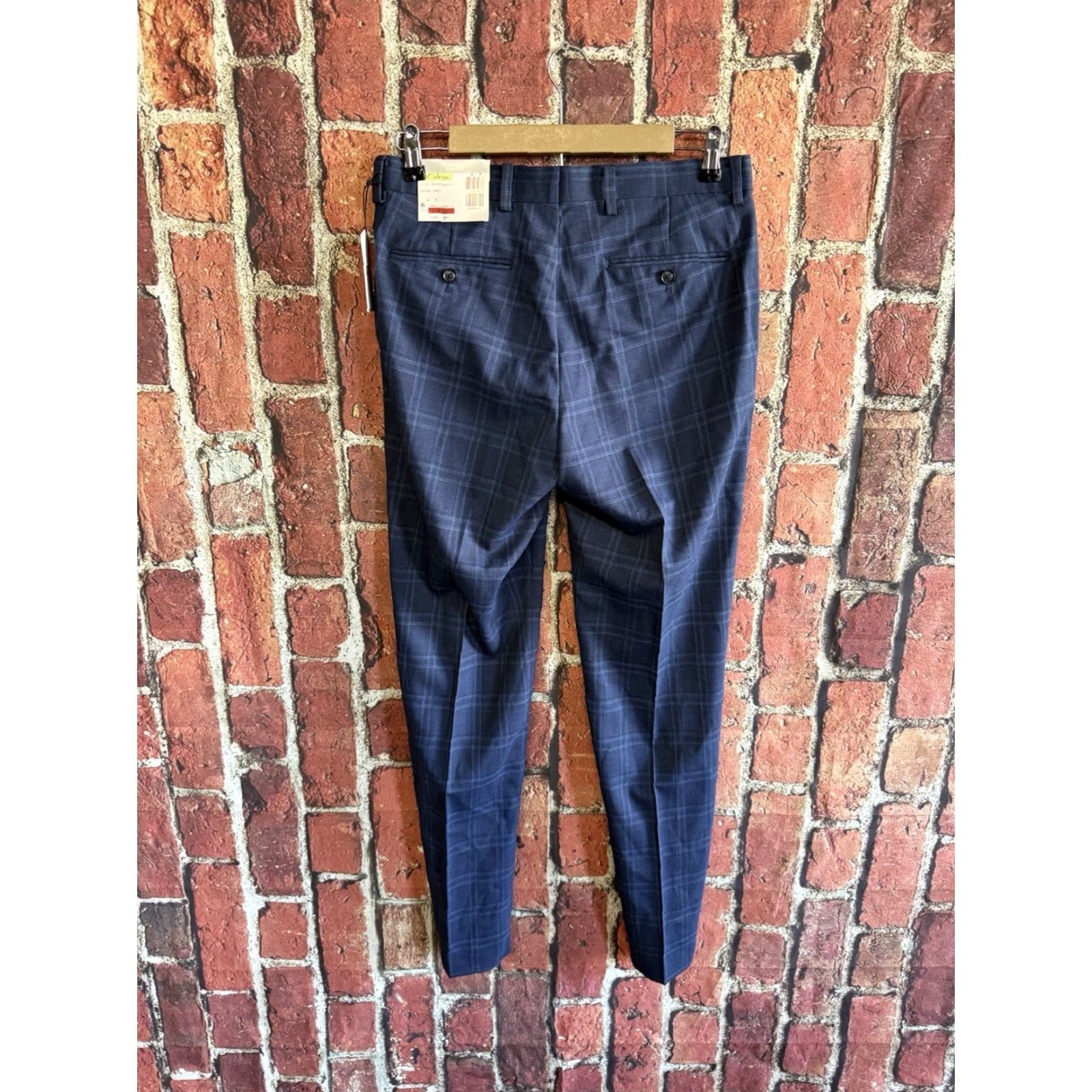 Alfani Alfani Mens Blue Tuxedo Suit Slim Fit Size 38 Long Jacket Coat Pants 30 x 32 Mens Size 38R - 4 Thumbnail