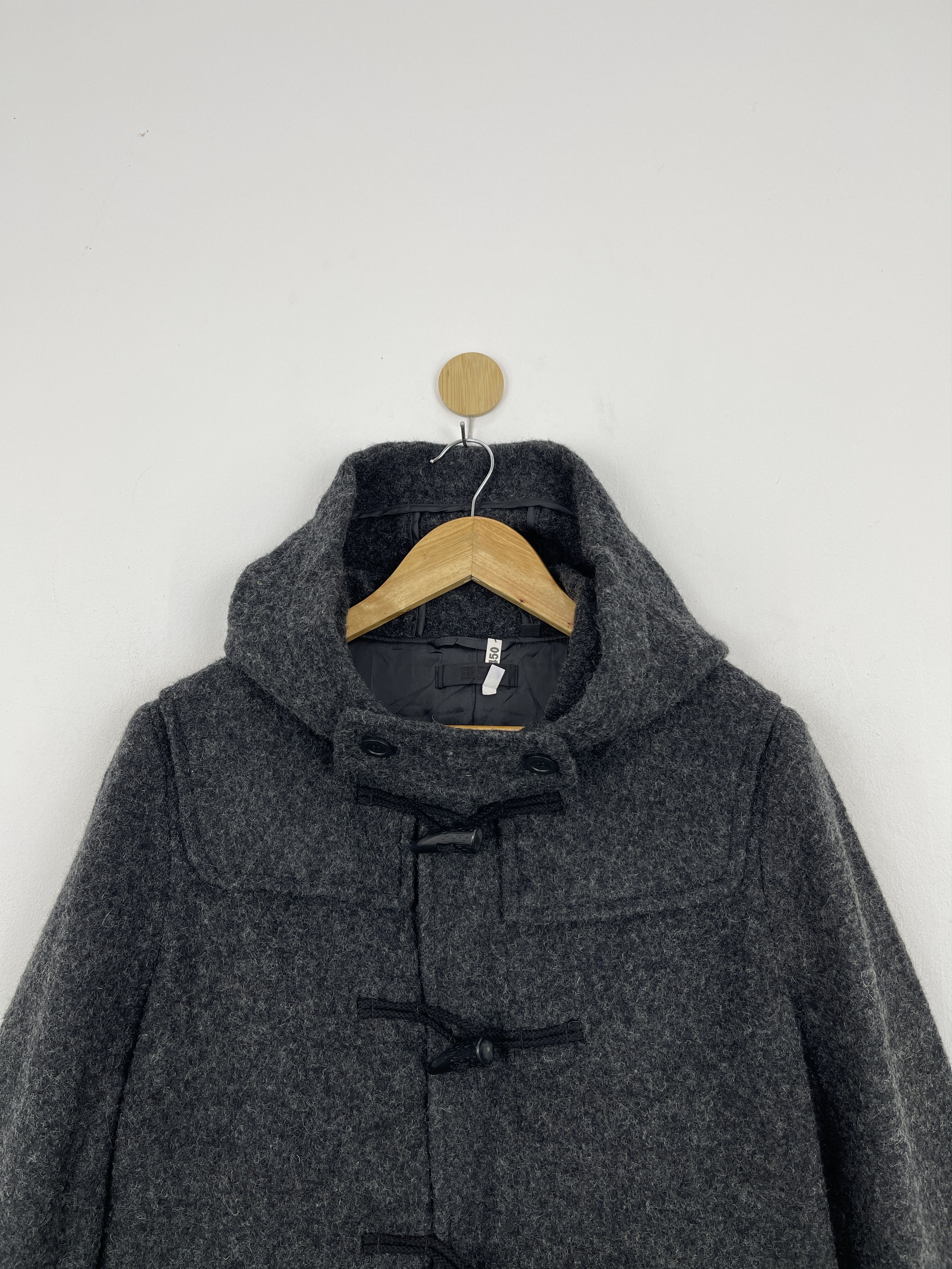 Japanese Brand Uniqlo Dark Gray Wool Cashmere Long Hooded Coat JA0088 Size US XL / EU 56 / 4 - 3 Thumbnail