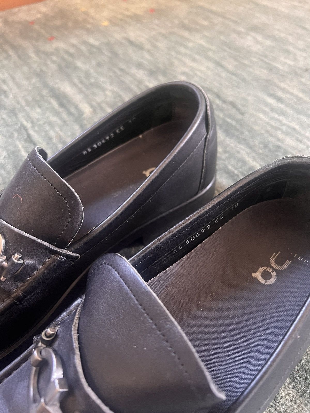 Salvatore Ferragamo Black Horsebit Loafers WORN ONCE Size US 11 / EU 44 - 3 Thumbnail