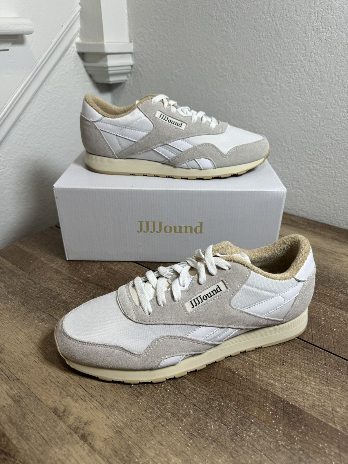 Reebok Reebok x JJJJound Classic Nylon White Grey - Mens Size 10.5 Size US 10.5 / EU 43-44 - 2 Thumbnail