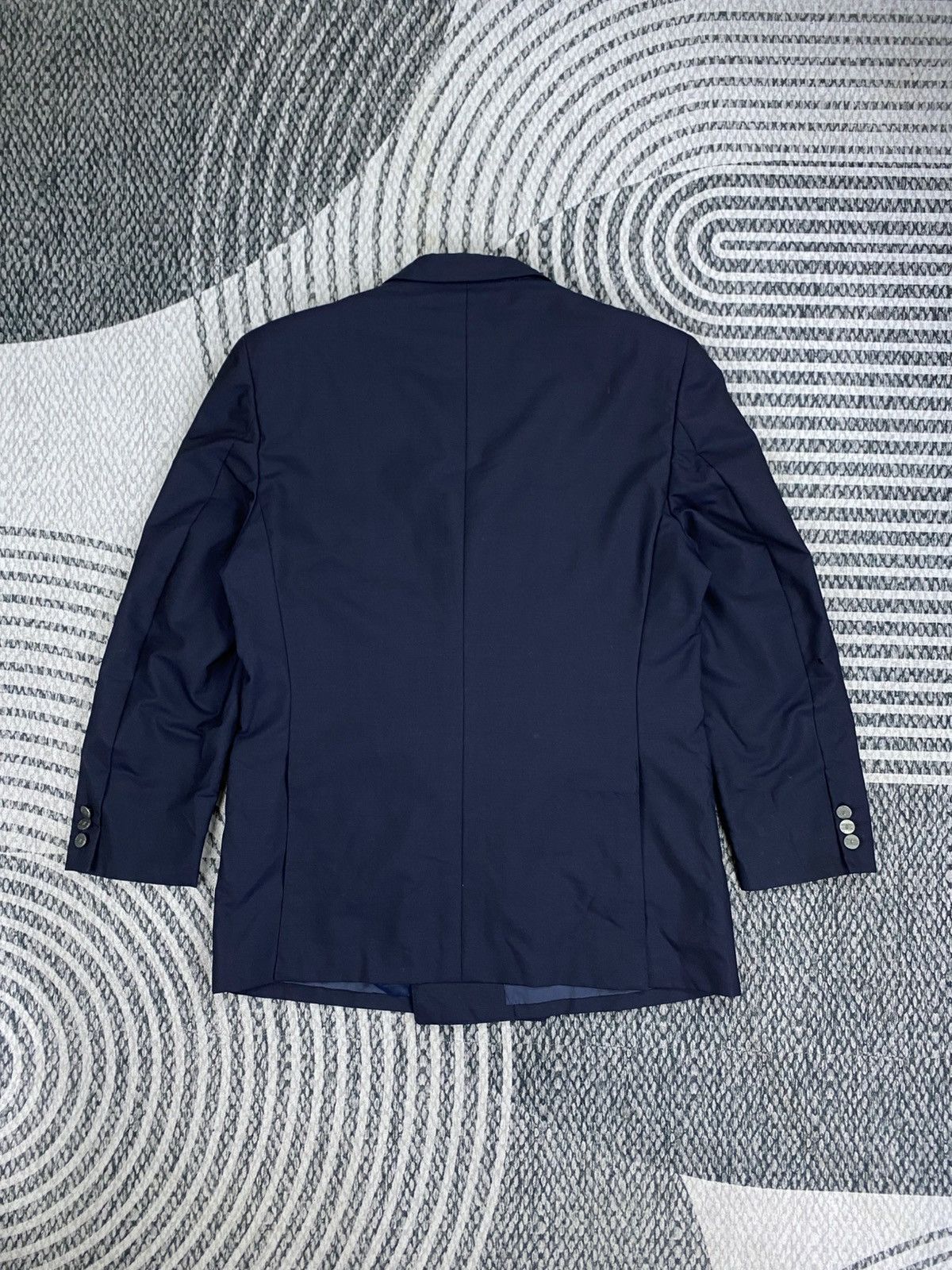 Balenciaga Vintage Balenciaga Paris Navy Double Breasted Suit Jacket Size US M / EU 48-50 / 2 - 2 Thumbnail
