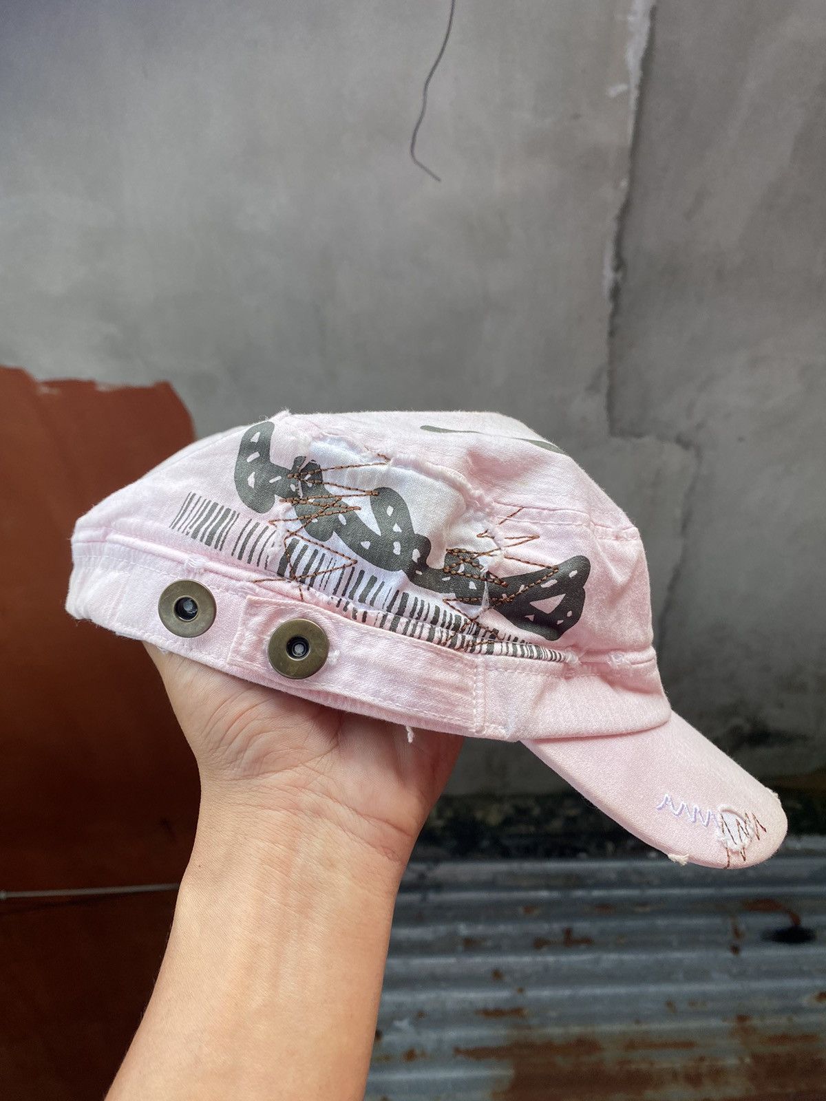 If Six Was Nine × Japanese Brand × Le Grande Bleu (L.G.B.) Skull distressed patrol cap Size ONE SIZE - 5 Thumbnail