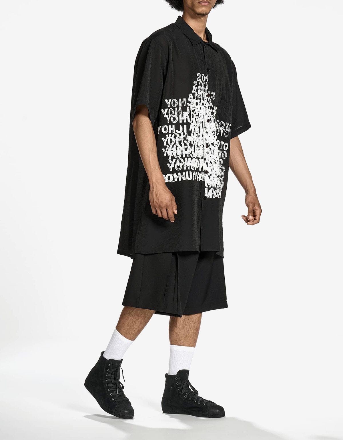 Y-3 Y-3 Black Placed Graphic Short Sleeve Shirt Size US S / EU 44-46 / 1 - 2 Thumbnail
