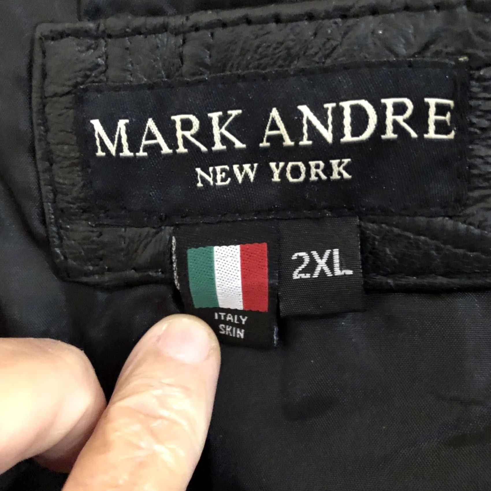 Vintage MENS 2XL MARK ANDRE NEW YORK BLACK ITALIAN LEATHER MOTORCYCLE VEST LINED Size US XXL / EU 58 / 5 - 2 Thumbnail