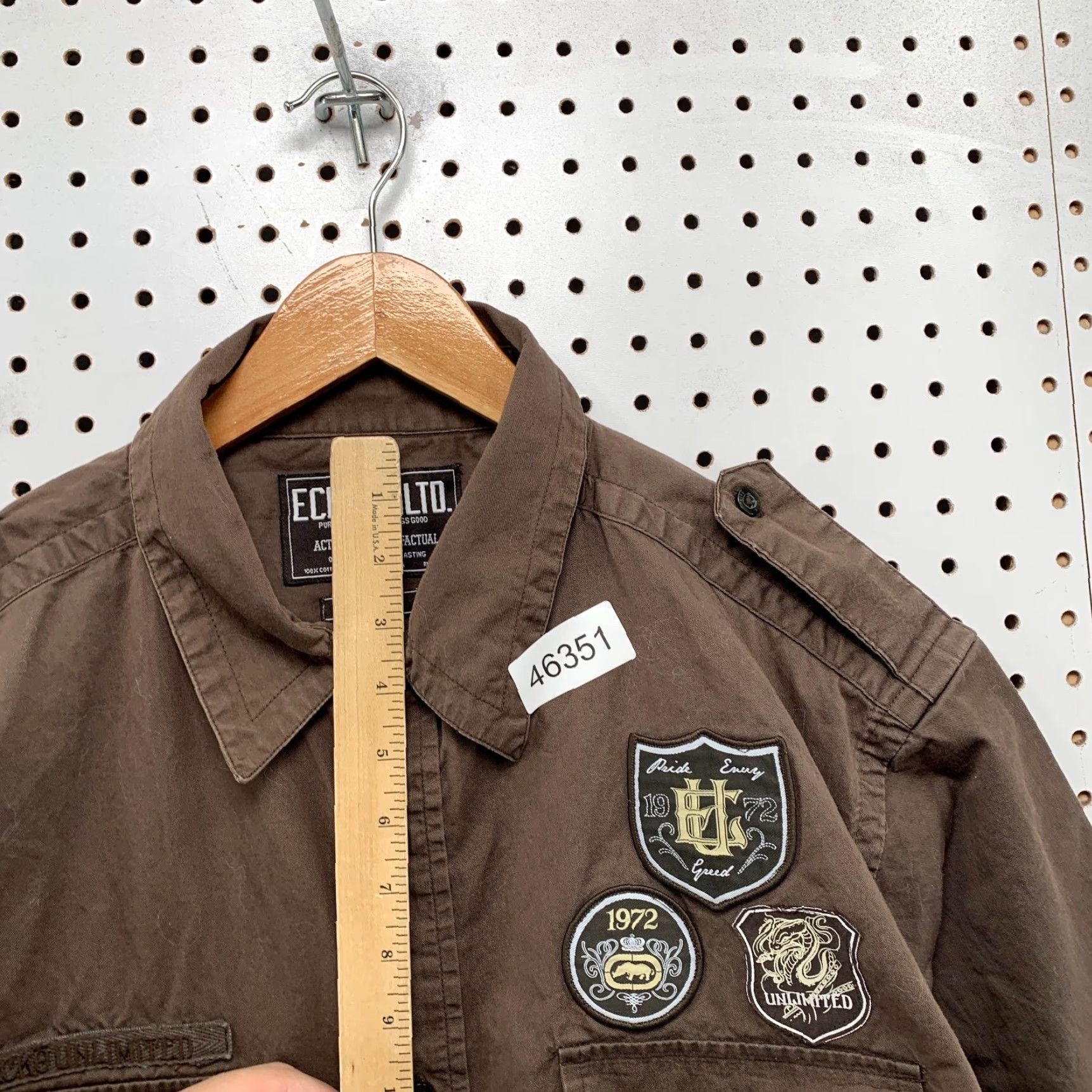 Ecko Unltd. VINTAGE Ecko Unltd. Button-Up Shirt Mens L Brown Cotton Short Sleeve Collared - Button-Down Casual 90s Y2K Patches Size US L / EU 52-54 / 3 - 7 Thumbnail