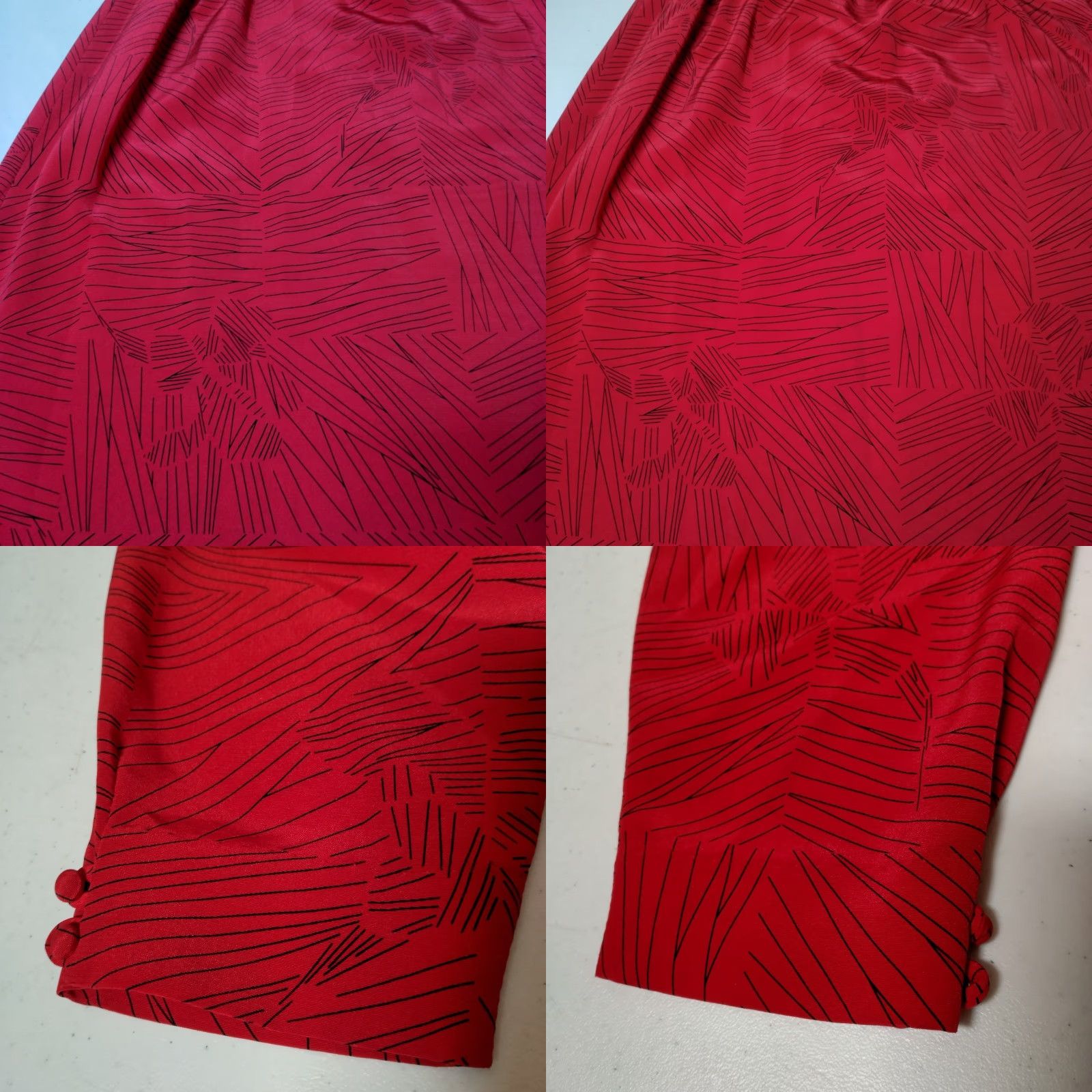 Vintage VINTAGE Willi of California Dress Shirt Dress Red 14 Long Sleeve Office Wear 1980s Midi Women's Business Casual Party/Cocktail Wedding Black accents? Size XL / US 12-14 / IT 48-50 - 9 Thumbnail