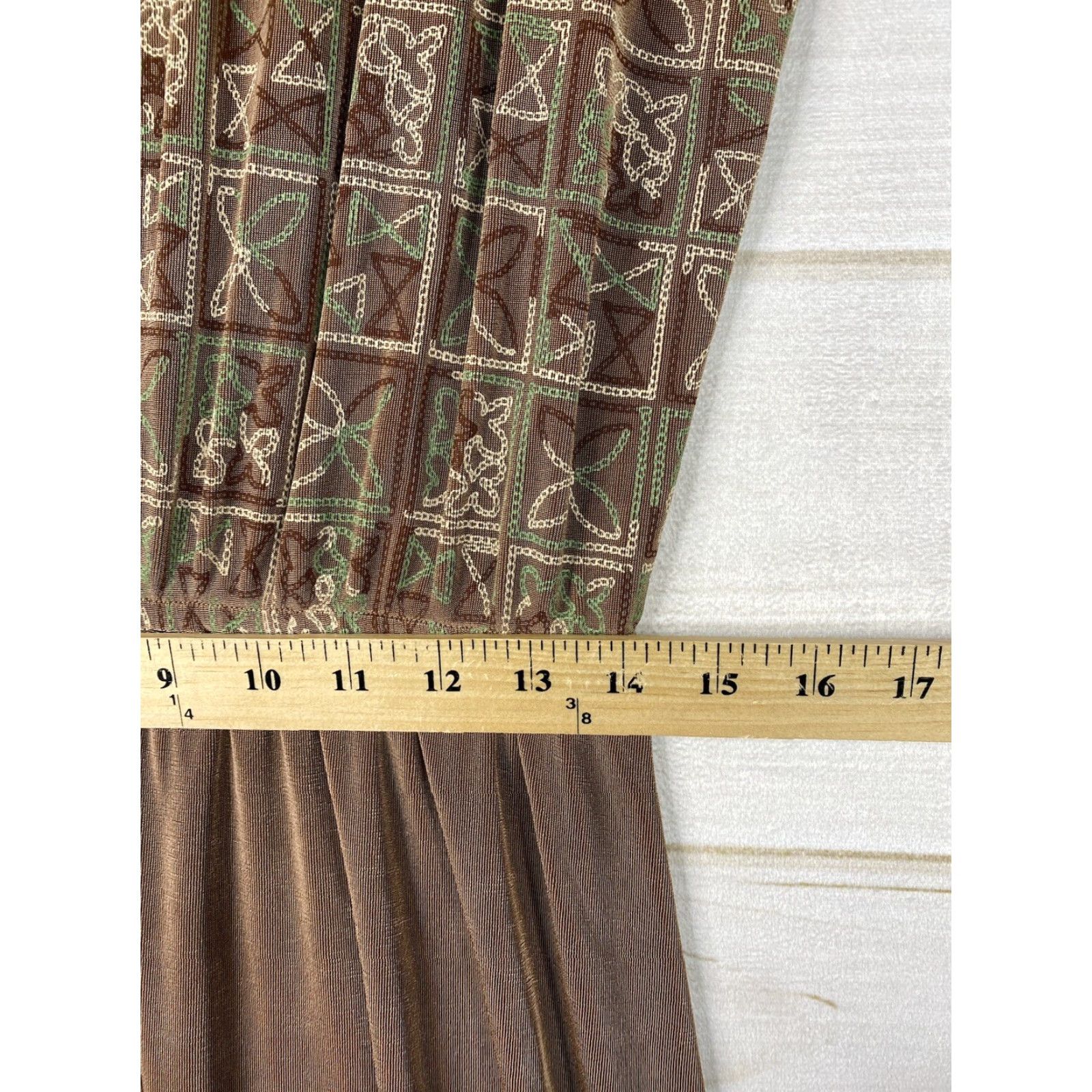 Vintage Citiknits Dress Womens XL Brown Printed Sleeveless Scoop Neck Maxi Travel Knit Size XL / US 12-14 / IT 48-50 - 7 Thumbnail
