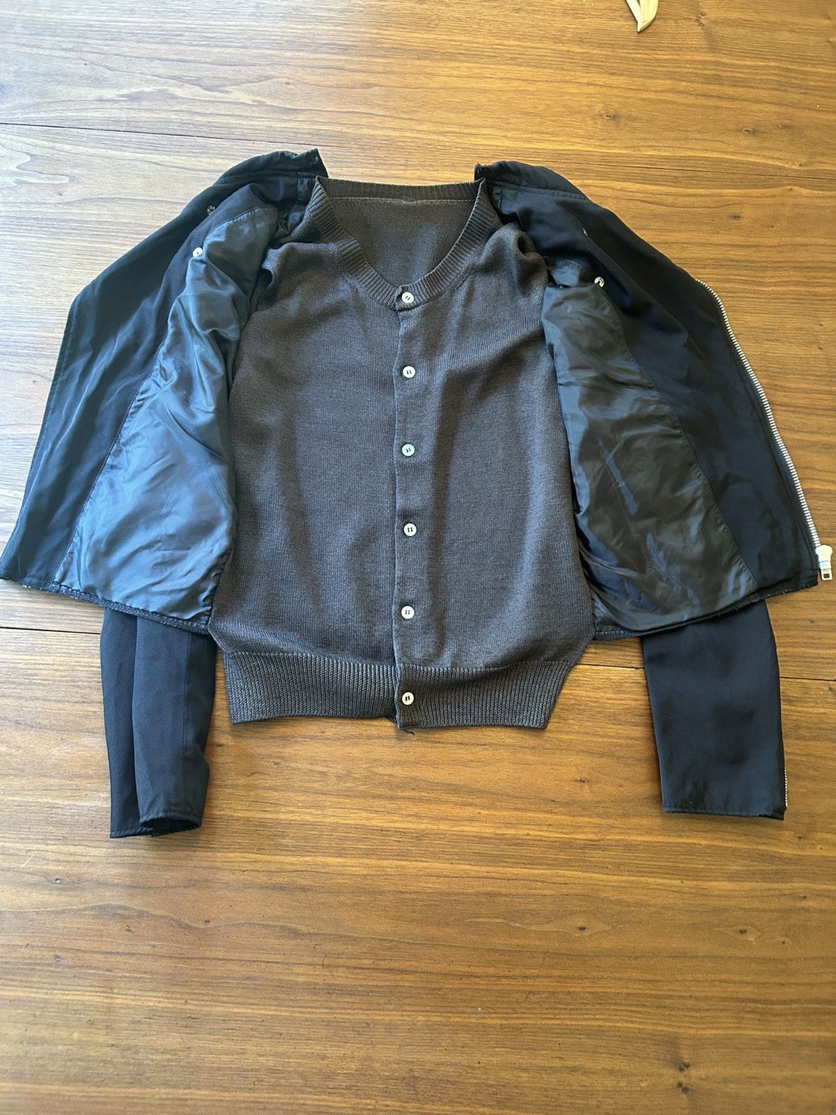 Comme des Garcons COMME DES GARÇON A/W 2013 Hybrid Knit Docking Rider jacket Size US M / EU 48-50 / 2 - 3 Thumbnail