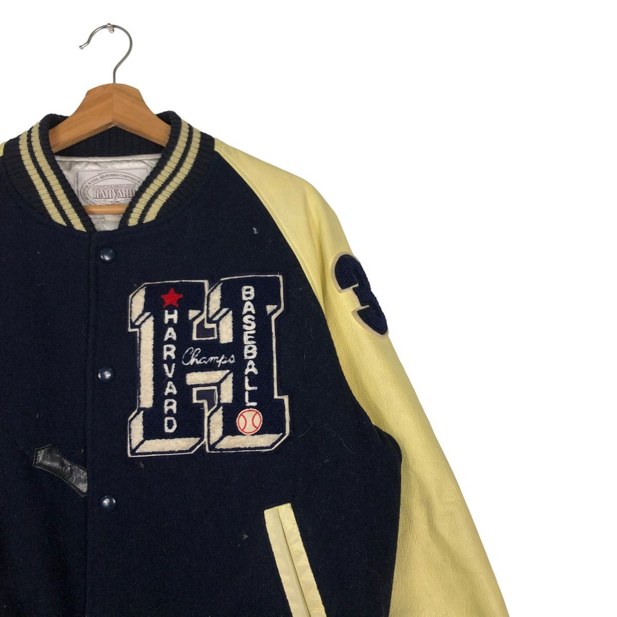 Vintage 🔥VINTAGE VARSITY JACKET LEATHER JUMPER HAVARD BASEBALL Size US L / EU 52-54 / 3 - 5 Thumbnail
