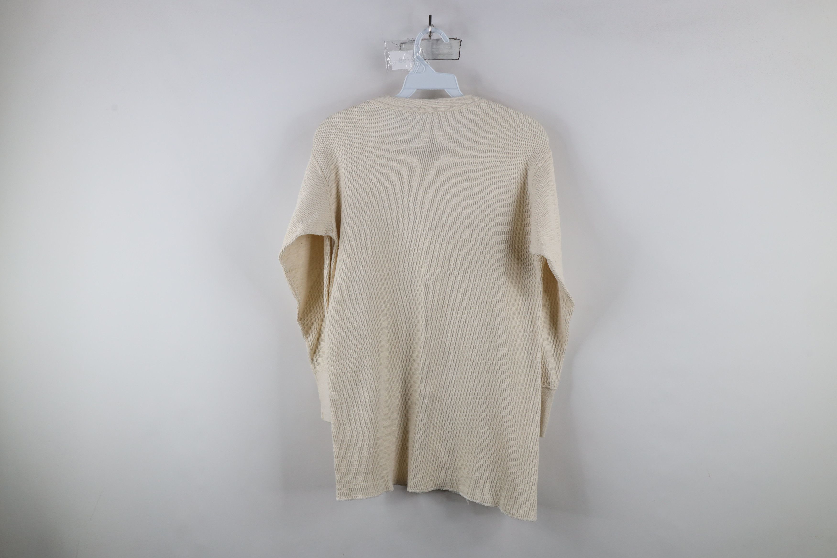 Vintage Vintage 90s Streetwear Knit Long Sleeve T-Shirt Cream USA Size US XL / EU 56 / 4 - 10 Thumbnail