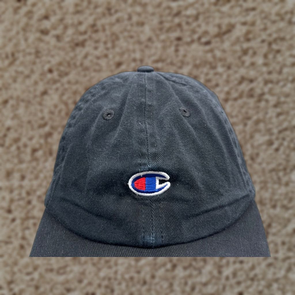 Champion Champion Hat Cap Adjustable One Size Black 100% Cotton Golf Hat Golfers Mens Size ONE SIZE - 1 Thumbnail
