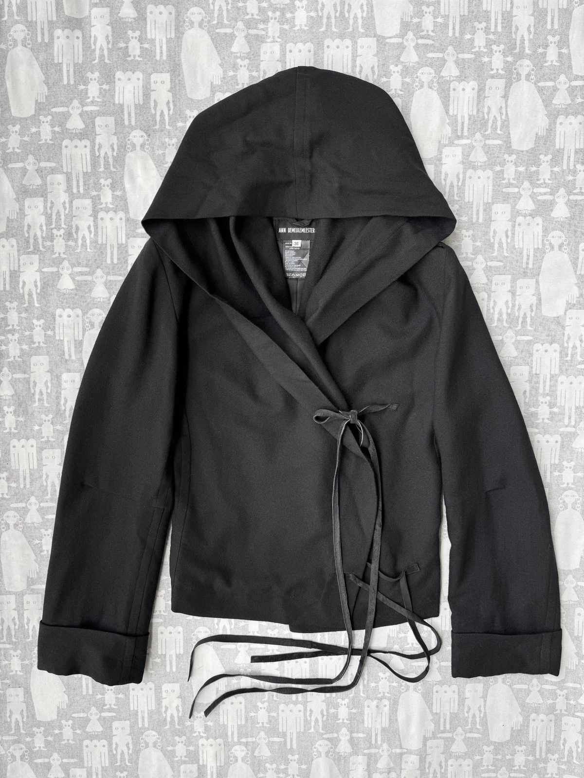 Ann Demeulemeester Ann Demeulemeester AW02 Leather Ties Hooded Jacket Size XS / US 0-2 / IT 36-38 - 1 Thumbnail