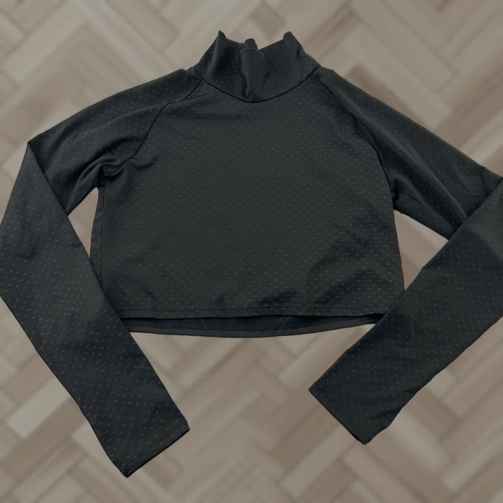 Vintage Oiselle Long Sleeve Mock Neck Crop Athletic Running Top Women's M Black Size M / US 6-8 / IT 42-44 - 1 Thumbnail