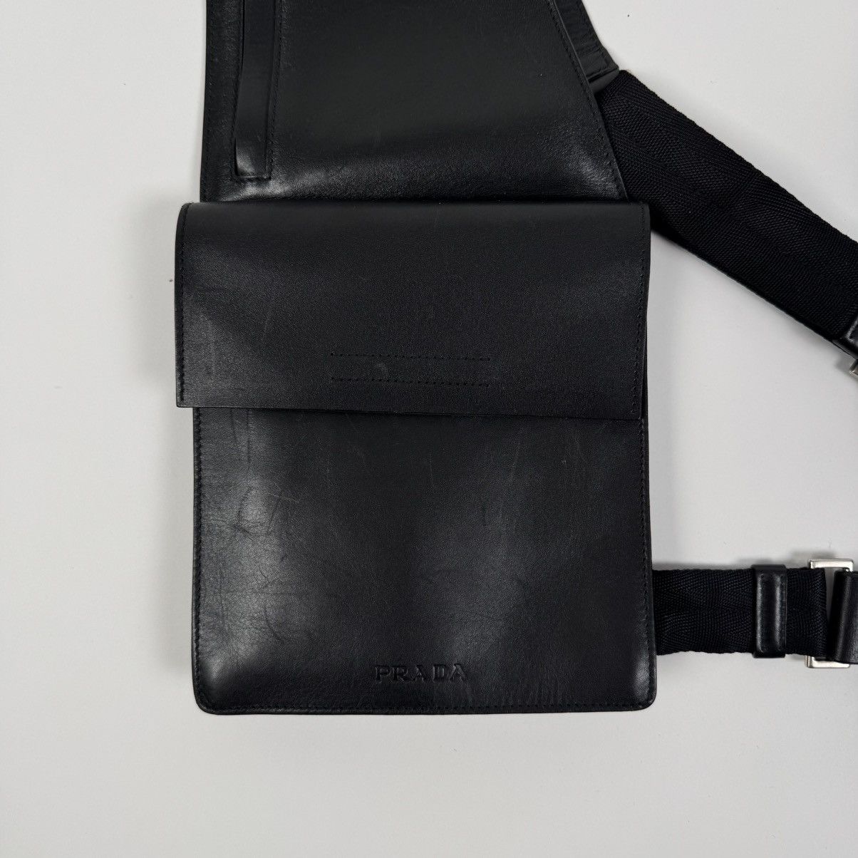 Prada Prada SS1999 Black Leather Crossbody Sling Holster Bag Size ONE SIZE - 2 Thumbnail