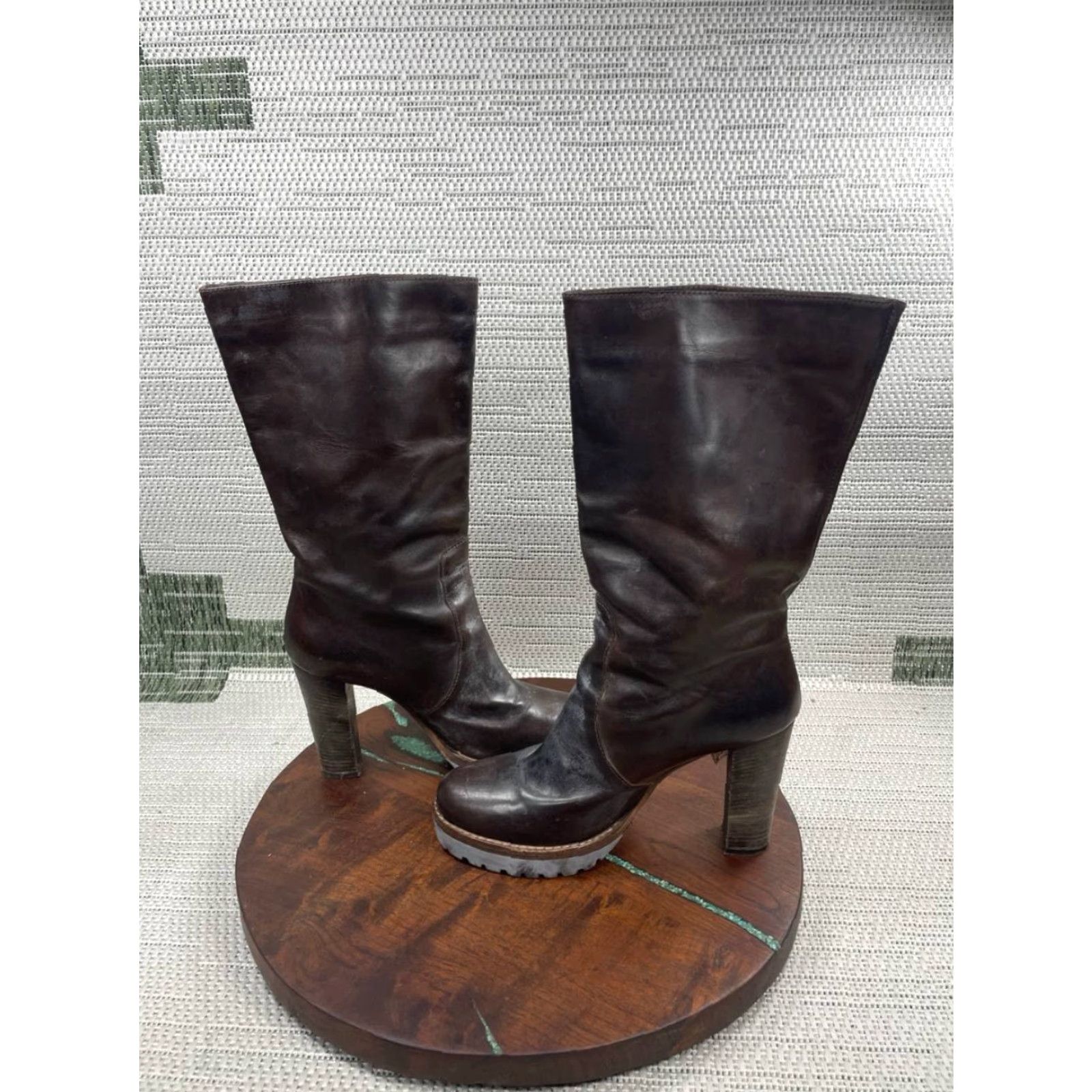 Brunello Cucinelli Brunello Cucinelli Boots Women Size 38.5 EU 8 US Brown Leather Block Heel Riding Size US 8 / IT 38 - 7 Thumbnail
