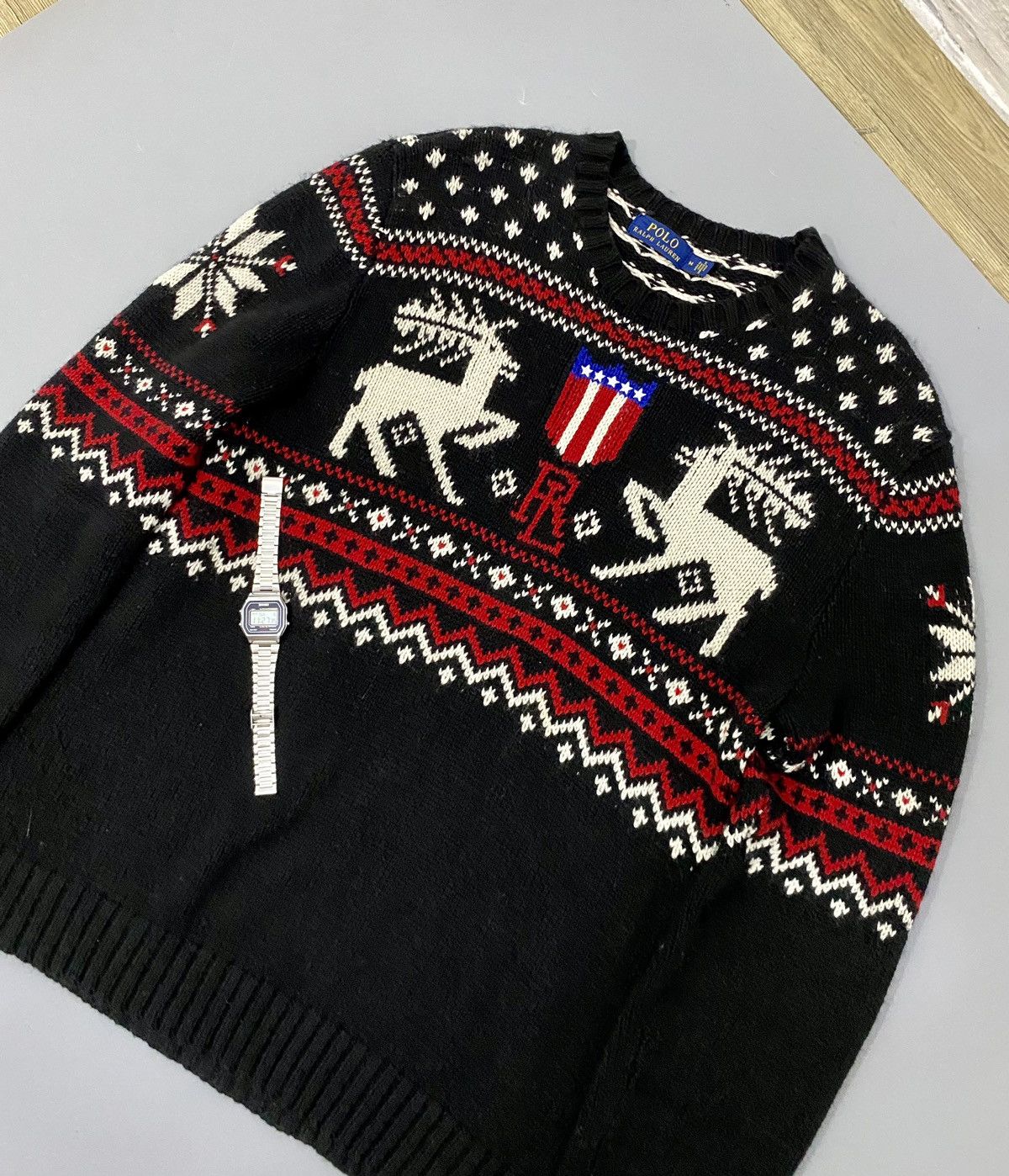 Polo Ralph Lauren × Ralph Lauren × Vintage 💥Very Rare💥80s 90s Ralph Lauren Classic Knitwear Size US L / EU 52-54 / 3 - 2 Thumbnail