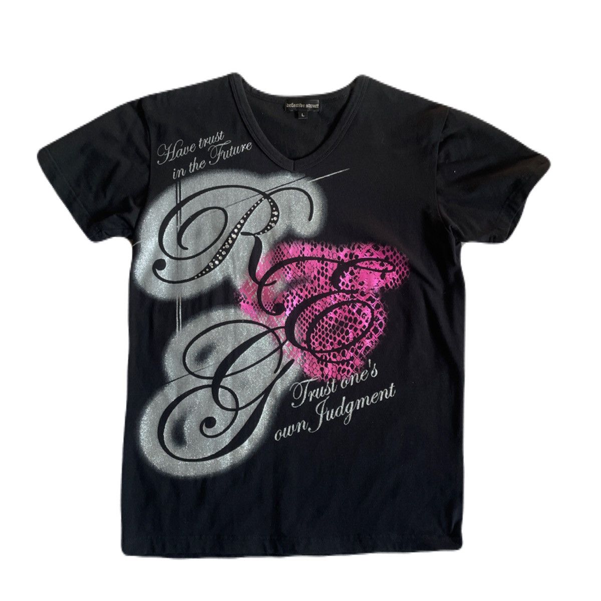 If Six Was Nine 2000s Japanese archive Vkei Glitter Rhinestone Poem Tee Size US S / EU 44-46 / 1 - 2 Thumbnail