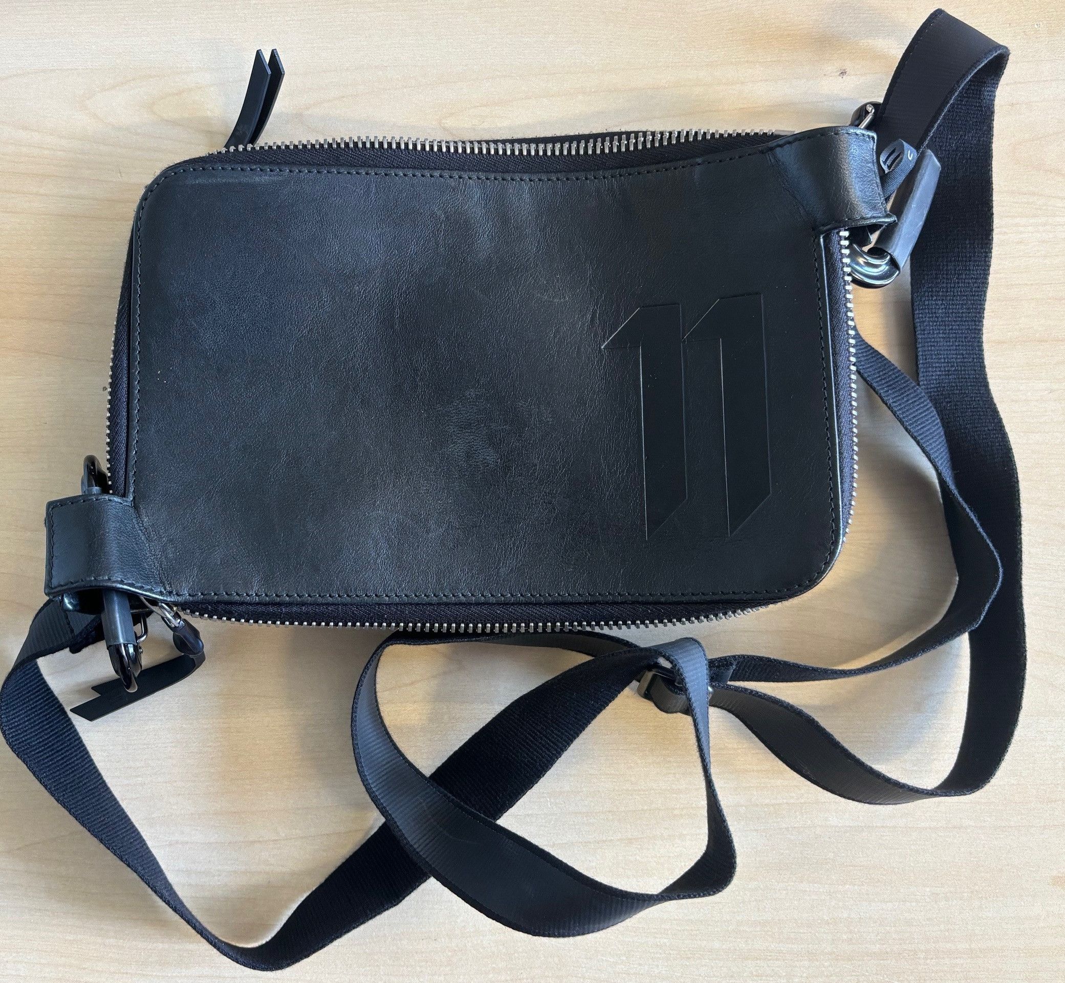 image of 11 By Boris Bidjan Saberi Bag, Black, 24X17 Cm, Leather, Men's