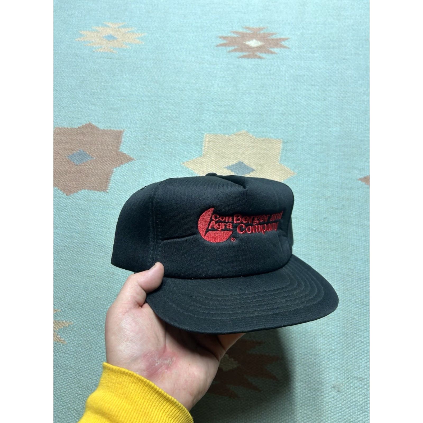 Vintage VINTAGE SnapBack hat cap con Agra Berger and company farm black red adjustable Mens Adjustable Black Size ONE SIZE - 2 Thumbnail