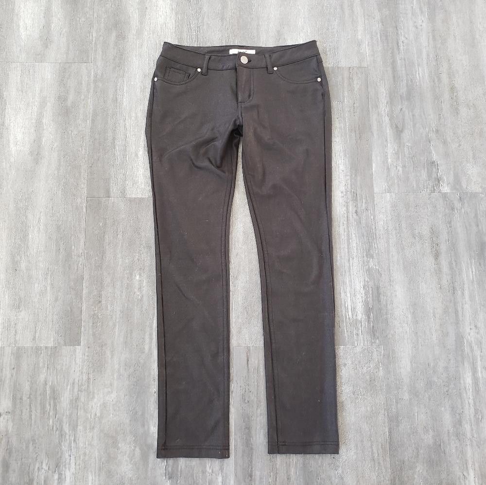 Designer Black Metallic Papaya Skinny Pant Size 32" / US 10 / IT 46 - 1 Thumbnail