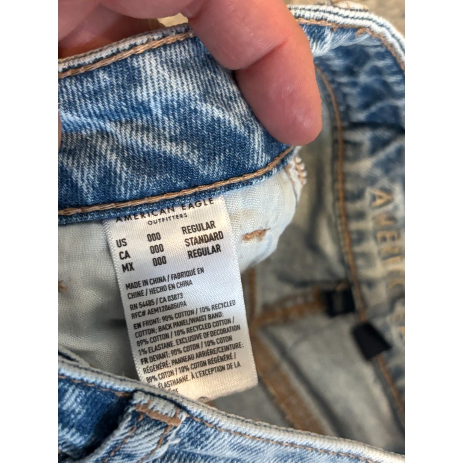 American Eagle Outfitters VINTAGE American Eagle Jeans Womens 000R Distressed Ripped Light Wash Blue Denim Size 24" / US 00 / IT 34 - 4 Thumbnail