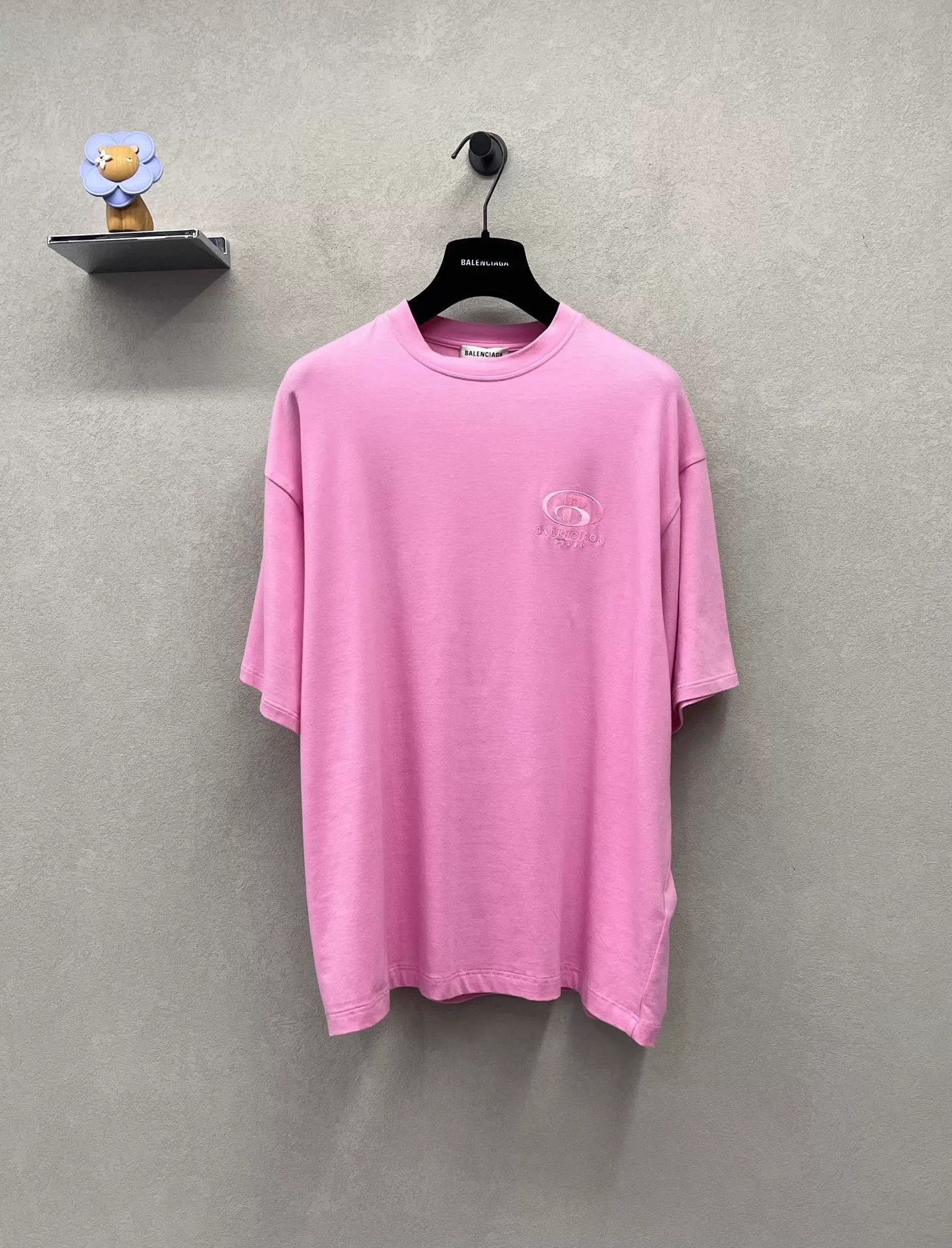 Balenciaga Balenciaga Embroidered Logo Pink Short Tee Size 2 Size US M / EU 48-50 / 2 - 1 Thumbnail